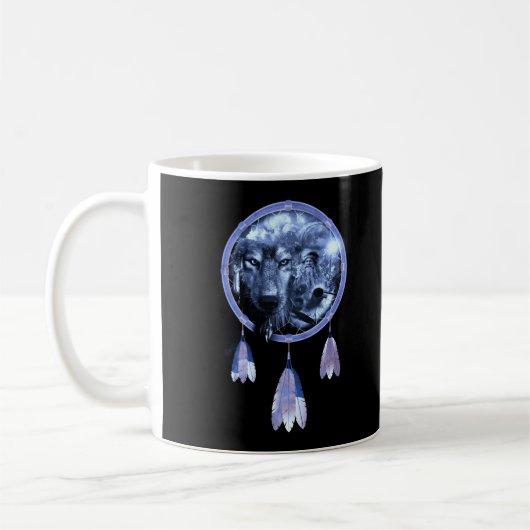 Dreamweaver Wolf Moon Native American Wolves Koffiemok (Links)