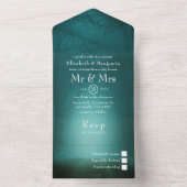 Dreamweaver Woodland Forest Wedding All In One Uitnodiging (Binnen)