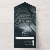 Dreamweaver Woodland Forest Wedding All In One Uitnodiging (Binnen)