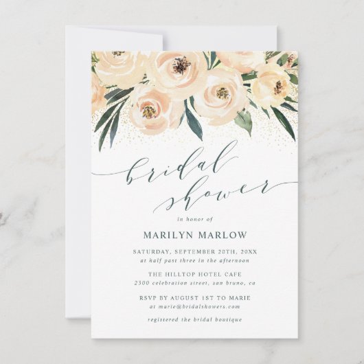 Dreamweaver Zee Roos Gold Glitter Script Vrijgezel Kaart (Voorkant)