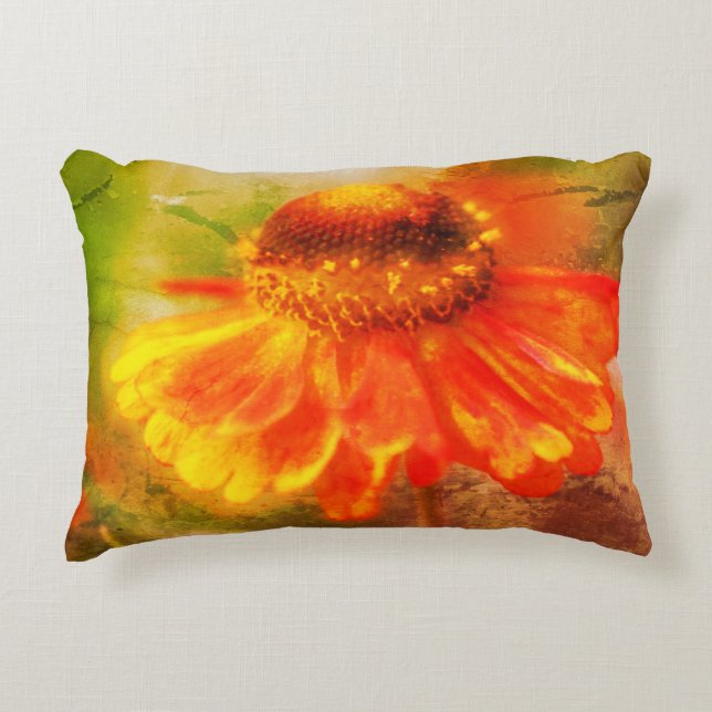 Dreamweaver Zinnia Flower Abstract Accent Kussen (Voorkant)