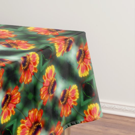 Dreamweaver Zinnia Flower Abstract Art Pattern Tafelkleed (Voorbeeld)