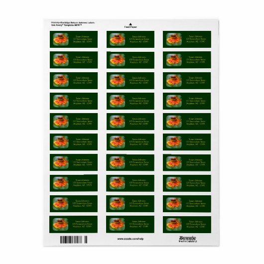 Dreamweaver Zinnia Flower Address Label (Full Sheet)