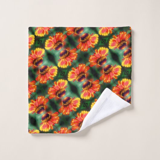 Dreamweaver Zinnia Flower Pattern Bad Handdoek (Wasdoekje)