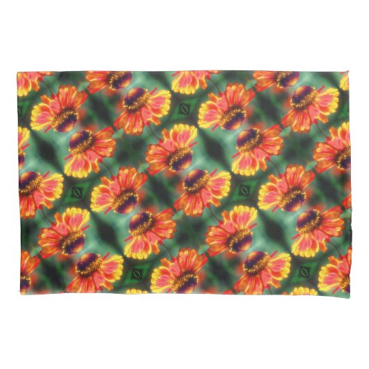 Dreamweaver Zinnia Flower Pattern Kussensloop (Voorkant)