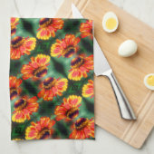 Dreamweaver Zinnia Flower Pattern Theedoek (Quarter Fold)