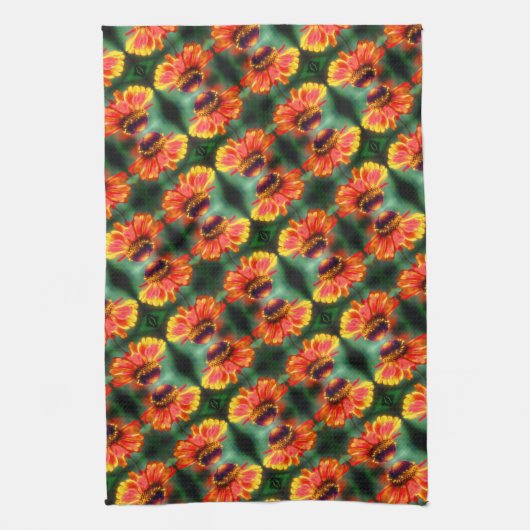Dreamweaver Zinnia Flower Pattern Theedoek (Verticaal)