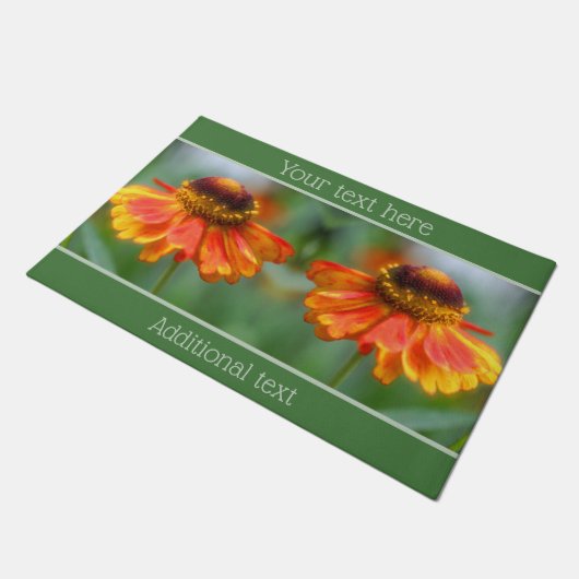 Dreamweaver Zinnia Flower Personalized Deurmat (Schuin)