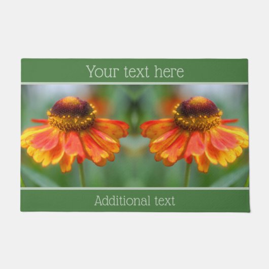 Dreamweaver Zinnia Flower Personalized Deurmat (Voorkant)