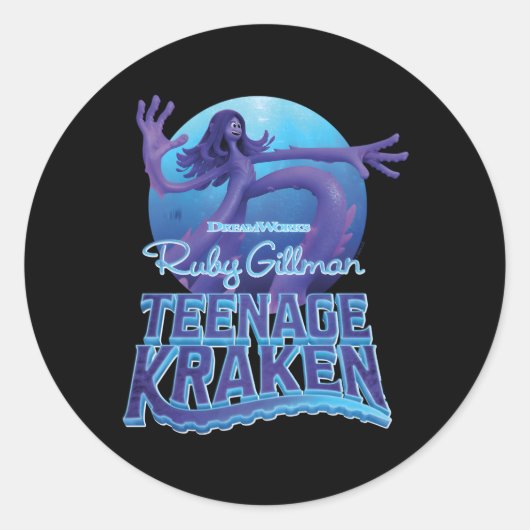 Dreamworks Ruby Gill Nage Kraken Ronde Sticker (Voorkant)