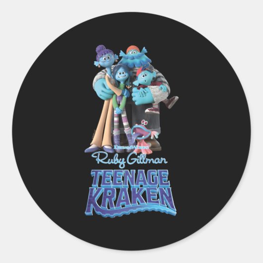 Dreamworks Ruby Gill Nage Kraken The Gills Ronde Sticker (Voorkant)