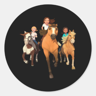 Dreamworks Spirit Riding Free - Paardrijden Ronde Sticker