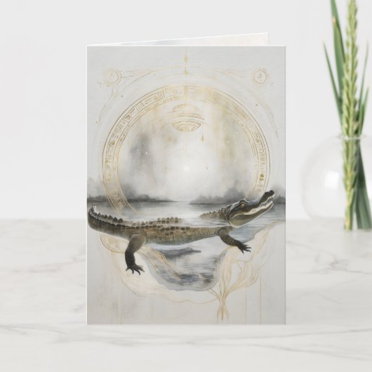 Dreamwoven Guardian Alligator Greeting Card Kaart (Voorkant)