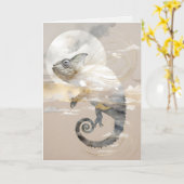 Dreamwoven Guardian Chameleon Greeting Card Kaart (Gele Bloem)
