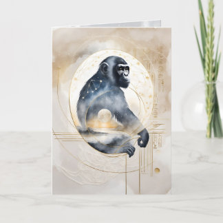 Dreamwoven Guardian Chimpanzee Greeting Card Kaart