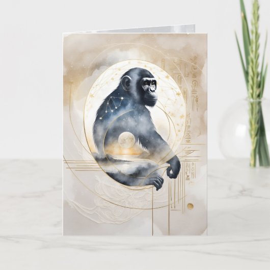 Dreamwoven Guardian Chimpanzee Greeting Card Kaart (Voorkant)