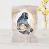 Dreamwoven Guardian Chimpanzee Greeting Card Kaart (Gele Bloem)