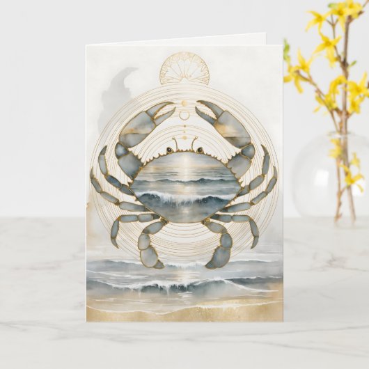 Dreamwoven Guardian Crab Greeting Card Kaart (Gele Bloem)