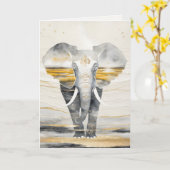 Dreamwoven Guardian Elephant Greeting Card Kaart (Gele Bloem)
