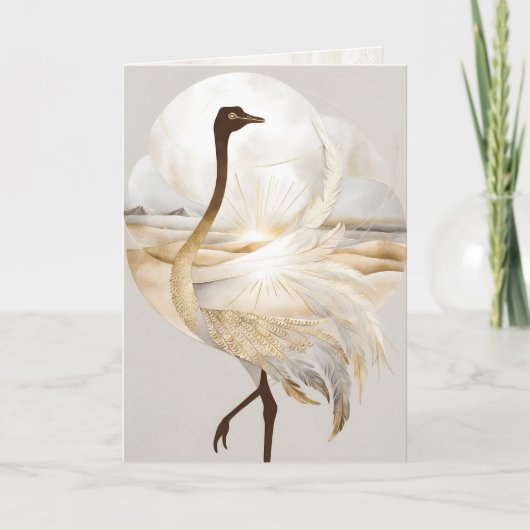 Dreamwoven Guardian Ostrich Greeting Card Kaart (Voorkant)