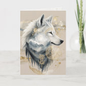 Dreamwoven Guardian Wolf Greeting Card Kaart (Voorkant)