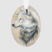 Dreamwoven Guardian Wolf Ornament (achterkant)