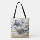 Dreamwoven Guardian Wolf Tote Tote Bag (Achterkant)