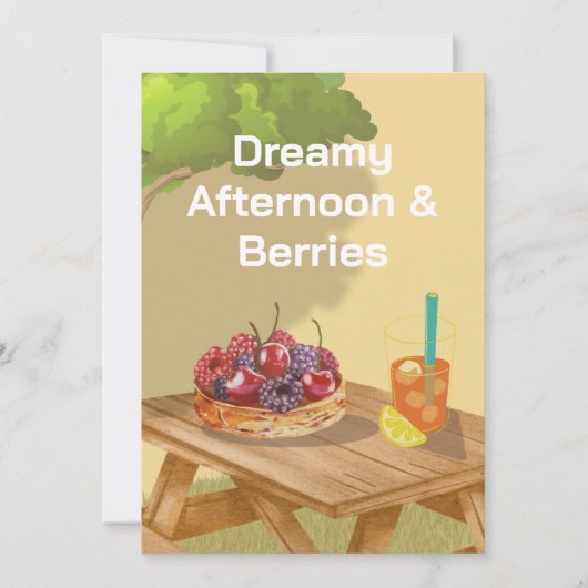 Dreamy Afternoon Invitation – Sweet Fruit & Friend Kaart (Voorkant)