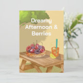 Dreamy Afternoon Invitation – Sweet Fruit & Friend Kaart (Staand voorkant)