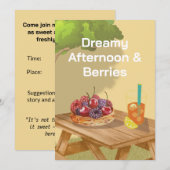Dreamy Afternoon Invitation – Sweet Fruit & Friend Kaart (Voorkant / Achterkant)