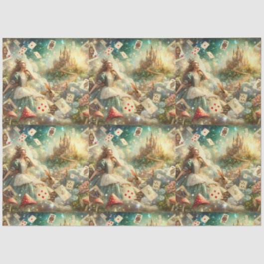 Dreamy Alice In Wonderland Castle Decoupage Tissuepapier (Voorkant)