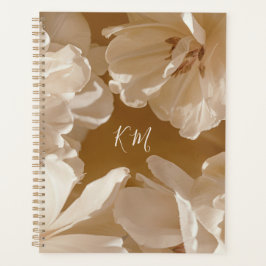 Dreamy and Luxurious White floral Initial Planner