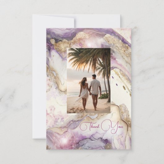 Dreamy Aquarella bruiloft dank u kaarten (Voorkant)