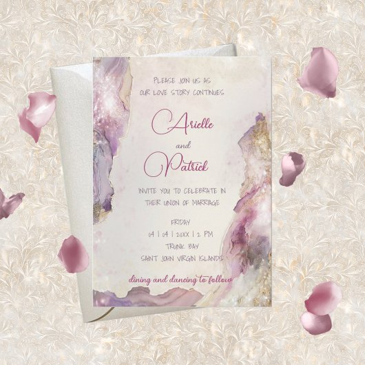 Dreamy Aquarella bruiloft uitnodiging