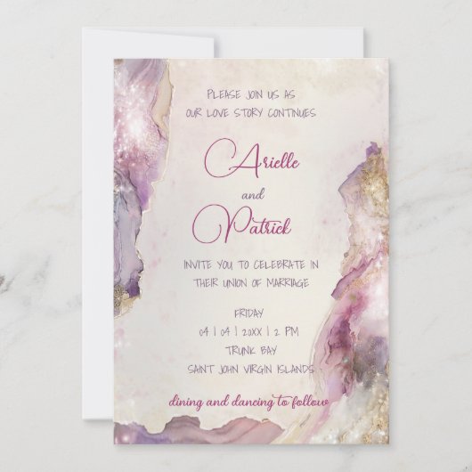 Dreamy Aquarella bruiloft uitnodiging (Voorkant)