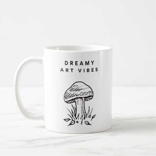 Dreamy Art Vibes – Hand-Drawn Mushroom Aesthetic  Koffiemok (Links)