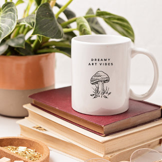Dreamy Art Vibes – Hand-Drawn Mushroom Aesthetic  Koffiemok