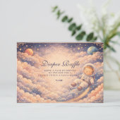 Dreamy Astronaut Cloudscape Diapper Raffle  Informatiekaartje (Staand voorkant)