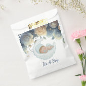 Dreamy Baby Boy Moon And flowers Bedankzakje (Gezegeld)