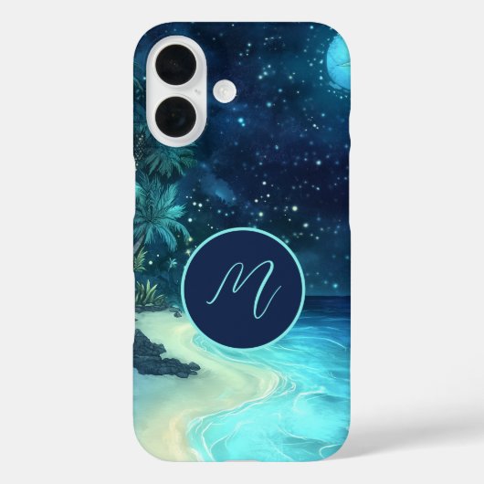 Dreamy Beach Sterrennacht Sky Monogram Case-Mate iPhone Case (Achterkant)
