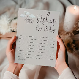 Dreamy Beige Heaven Send Gender Reveal Wishes Kaar