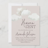 Dreamy Beige Heaven Sent Baby Shower Kaart (Voorkant)
