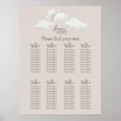 Dreamy Beige Heaven Sent Gender Reveal Seating Poster (Voorkant)