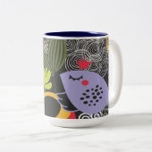 Dreamy Bird Mug Tweekleurige Koffiemok (Voorkant rechts)