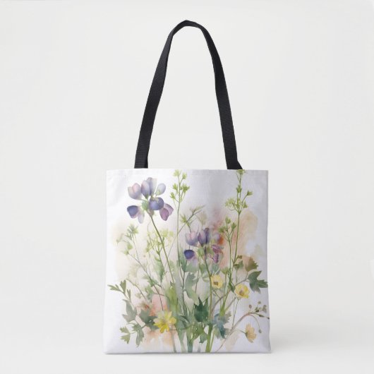 Dreamy Blue Blossoms Canvas tas Touch of Romance (Voorkant)