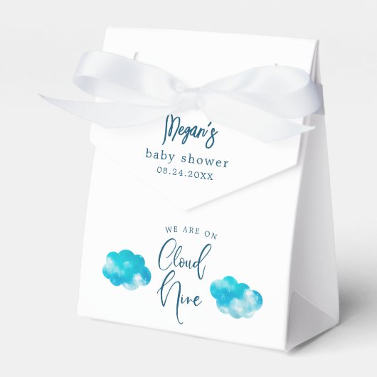Dreamy Blue Cloud Nine Boy Baby shower Bedankdoosjes (Voorkant Zijde)