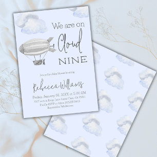 Dreamy Blue Cloud Nine Sky Theme Boy Baby shower Kaart
