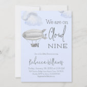 Dreamy Blue Cloud Nine Sky Theme Boy Baby shower Kaart (Voorkant)