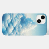 Dreamy Blue Clouds Phone Case - Surreal Sky Grid  (Achterkant (horizontaal))