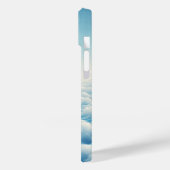 Dreamy Blue Clouds Phone Case - Surreal Sky Grid  (Achterkant / Links)